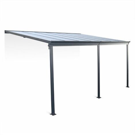 sweeek - Pergola 3x4m Aluminium und Polycarbonat + Regenrinne (1/4)