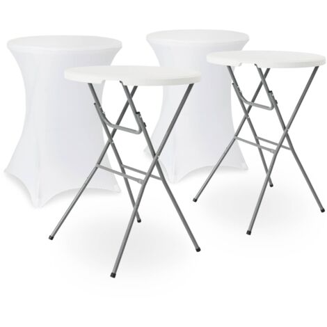 sweeek - 2er Set Party Stehtische + 2 Hussen
