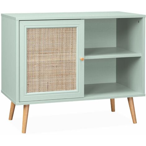 sweeek - Sideboard mit Rattangeflecht 80 x 39 x 65,8 cm