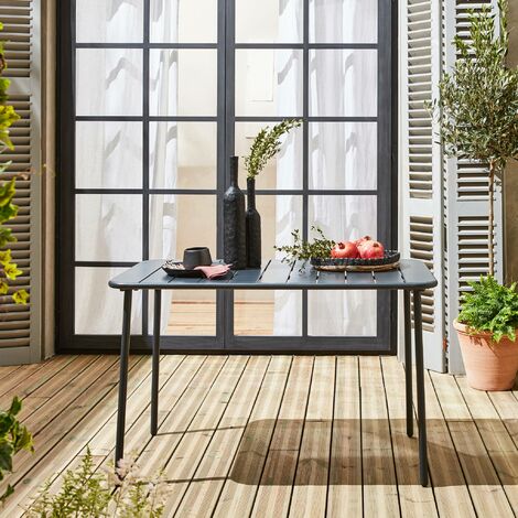 sweeek - Gartentisch Metall für 4 Personen 120 cm