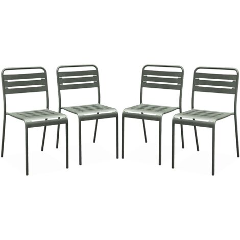 sweeek - 4er-Set Gartenstühle aus Stahl
