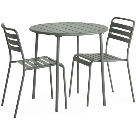 sweeek MetallGartentisch mit 2 Stühlen