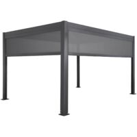 sweeek - Pergola mit Lamellendach Palace 3x4m mit Markise 3m + Markise 4m