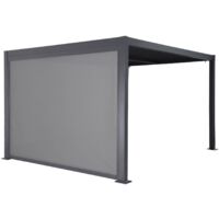 sweeek - Bioklimatische Pergola mit Lamellendach Palace 3x3m + Markise 3 m