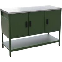 sweeek - Outdoor-Küche aus Stahl mit 3 Türen, 1 Regalboden L120 cm