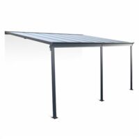 sweeek - Pergola 3x4m Aluminium und Polycarbonat + Regenrinne