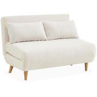 sweeek - 2-Sitzer Schlafsofa mit Bouclé-Bezug
