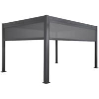 sweeek - Pergola mit Lamellendach Triomphe 3x4m + Markise 3m + Markise 4m