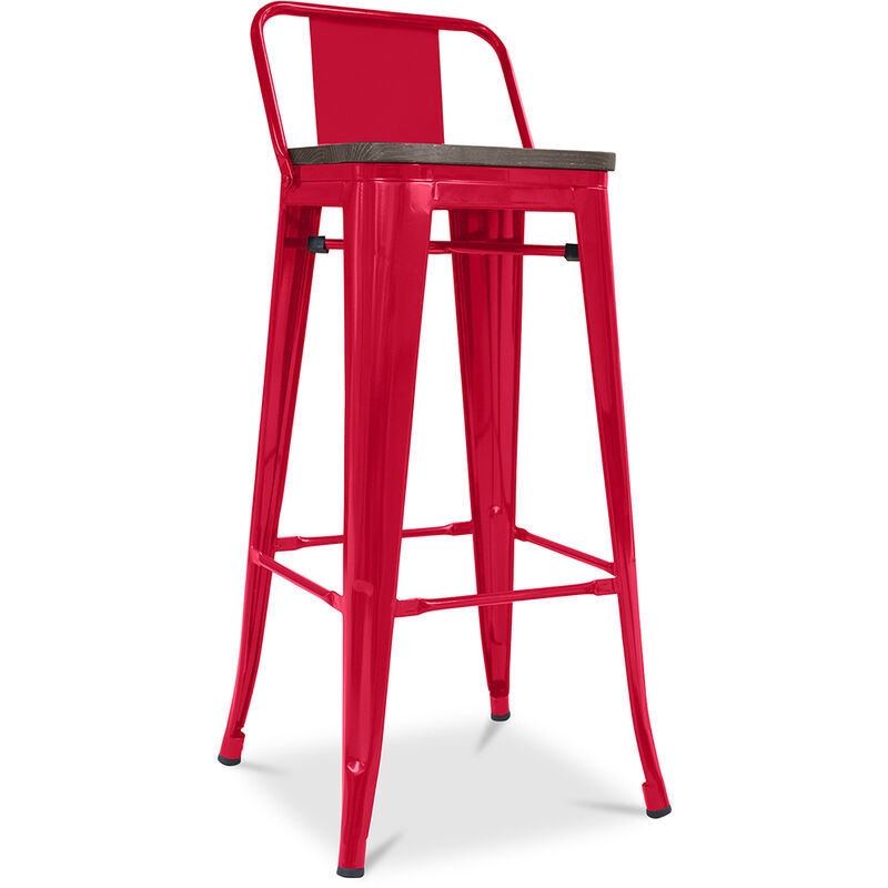 Red shop wooden stool