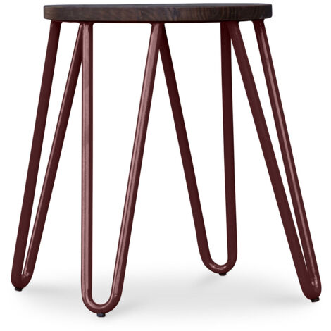 Hairpin Stool - 42cm - Dark wood and metal Bronze (1/5)