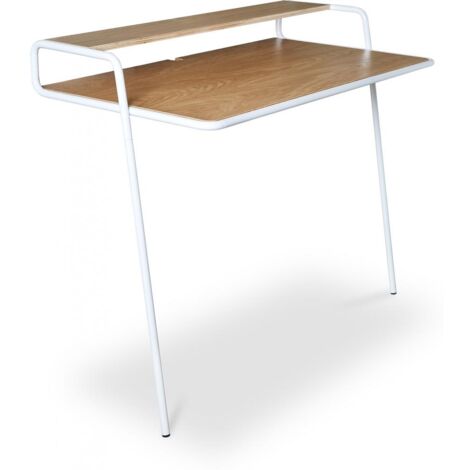 Scandinavian style metal and wood reclining table White (1/4)