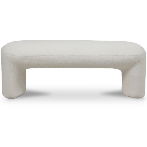 Upholstered Bench in Bouclé Fabric - Vieire White (1/5)