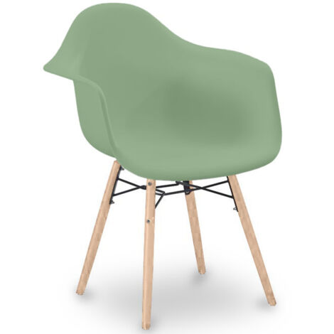 Dining Chair Scandinavian Design - Wooden Legs - Nordika Pastel green