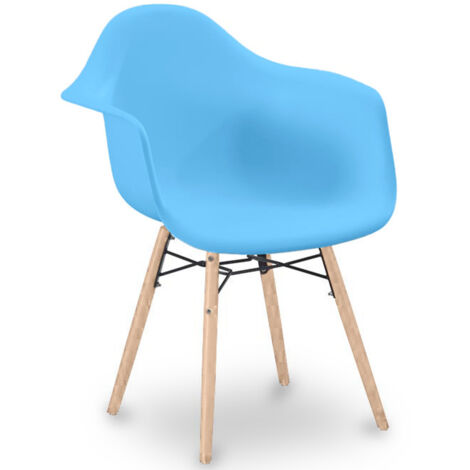 Dining Chair Scandinavian Design - Wooden Legs - Nordika Blue