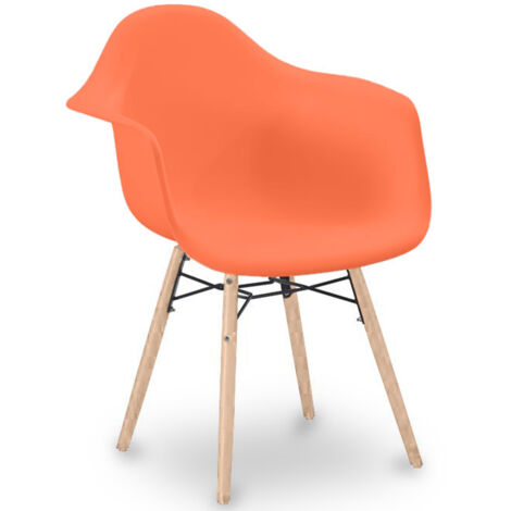 Dining Chair Scandinavian Design - Wooden Legs - Nordika Orange