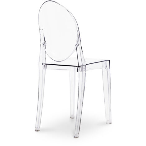 Pack of 4 Dining Chairs Transparent - Victoria Queen