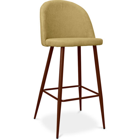 Fabric Upholstered Stool - Scandinavian Design - 76cm - Evelyne Light Yellow