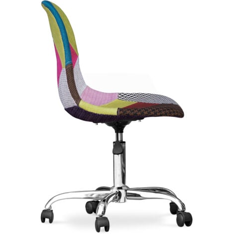 Office Chair with Wheels Desk Chair Upholstered in Patchwork Simona