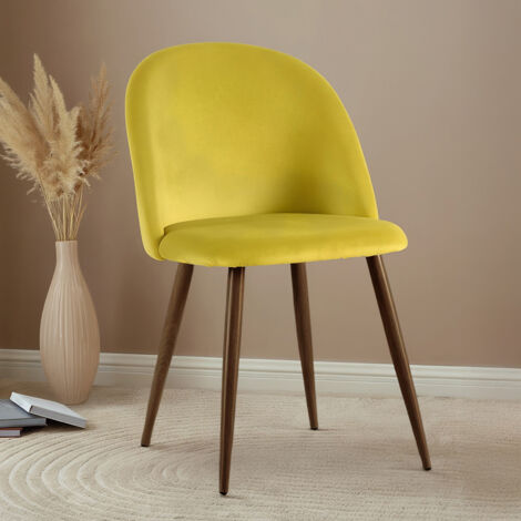Dining Chair - Upholstered in Velvet - Scandinavian Design - Evelyne Dark green