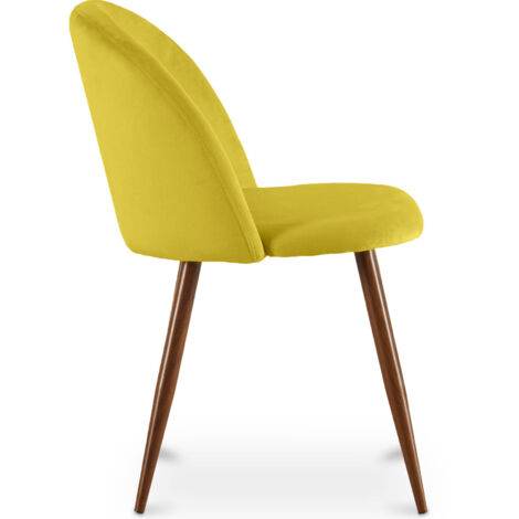 Dining Chair - Upholstered in Velvet - Scandinavian Design - Evelyne Dark green