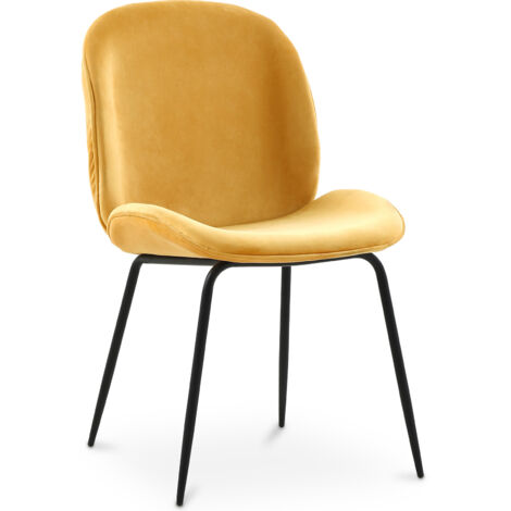 Dining Chair Upholstered in Velvet Retro Elias Brick