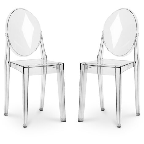 Dining chairs Victoria Queen Pack of 2 Design Transparent Light grey transparent PC, PP