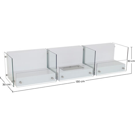 Ethanol Floor Fireplace - White - Quin Red