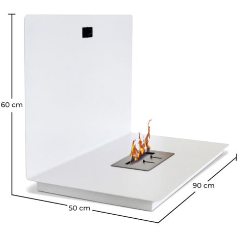 Wall-mounted Ethanol Fireplace - Alon Glossy Black