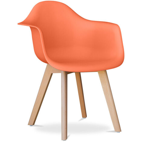 Dining Chair with Armrests - Scandinavian Style - Dominic Orange