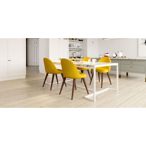 Dining Chair - Upholstered in Fabric - Scandinavian Style - Evelyne Turquoise