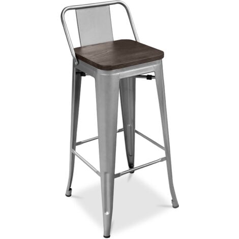 Stainless steel deals stool with back