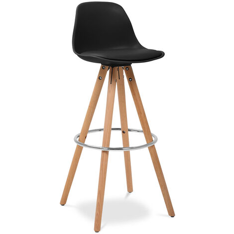 Wood stool with deals cushion