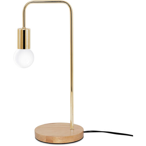 Scandinavian style table lamp - Bruce Gold Wood, Metal