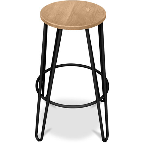 White metal and wood store bar stools