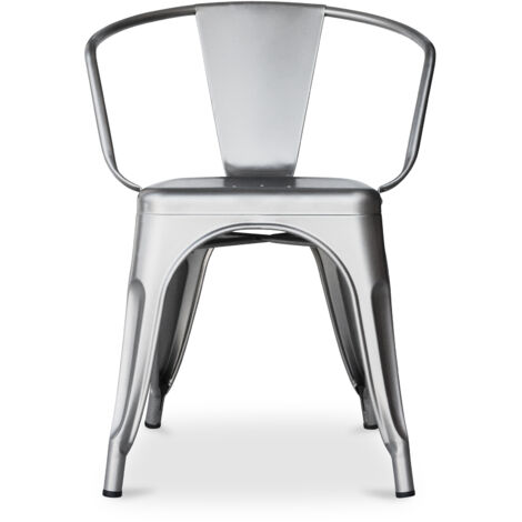 Dining Chair with Armrests - Steel - New Edition - Stylix