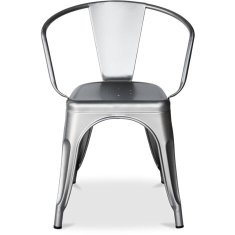 Dining Chair with Armrests - Steel - New Edition - Stylix