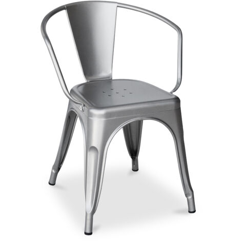 Dining Chair with Armrests - Steel - New Edition - Stylix