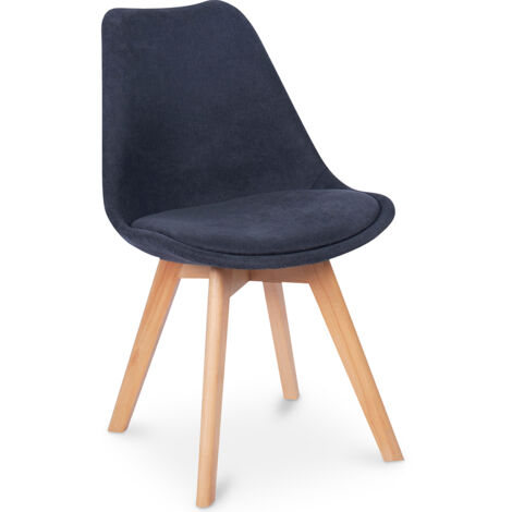 Fabric Upholstered Dining Chair - Scandinavian Style - Denisse Dark grey