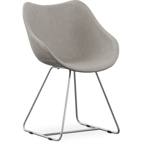 Dining Chair with Armrests - Leatherette - PU - Stylix - Black - Clun