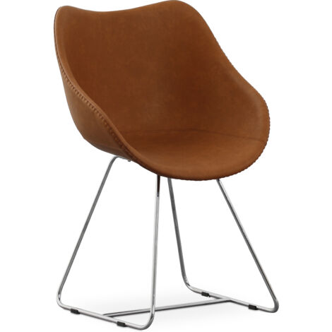 Dining Chair with Armrests - Leatherette - PU - Stylix - Black - Clun