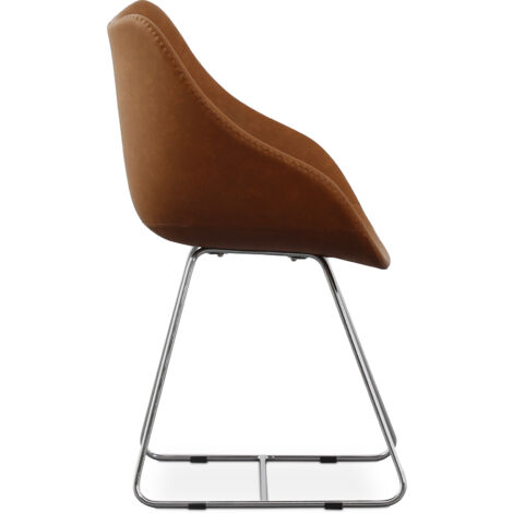Dining Chair with Armrests - Leatherette - PU - Stylix - Black - Clun