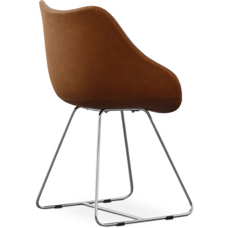Dining Chair with Armrests - Leatherette - PU - Stylix - Black - Clun