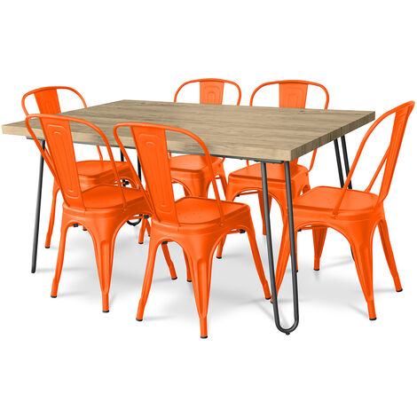 Orange retro dining discount chairs