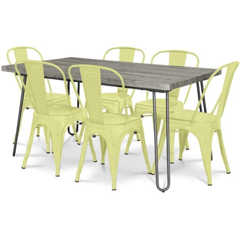 Yellow store metal table