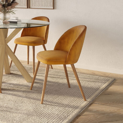 Dining Chair - Velvet Upholstered - Scandinavian Style - Evelyne