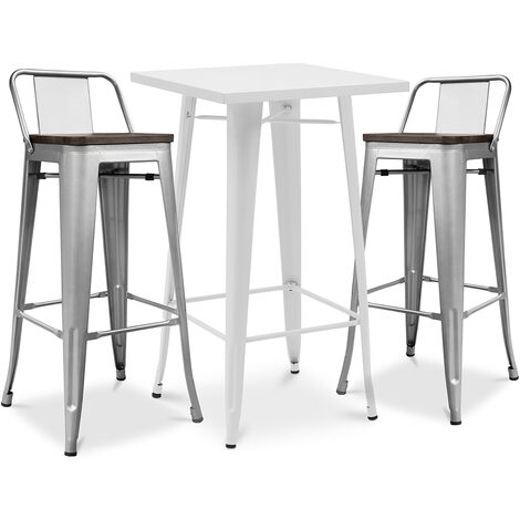 white bar stool set