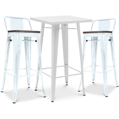 white industrial bar stools