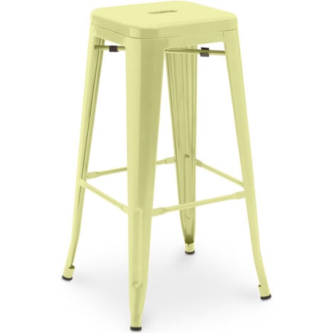 Yellow metal store bar stools