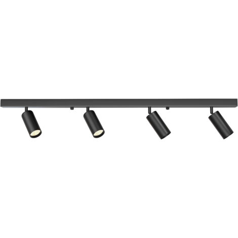 Briloner GU10 Spotlight Rail System Kit - 2.25m Black Track With 6 Adjustable Spotlights (Bulbs Not Included)