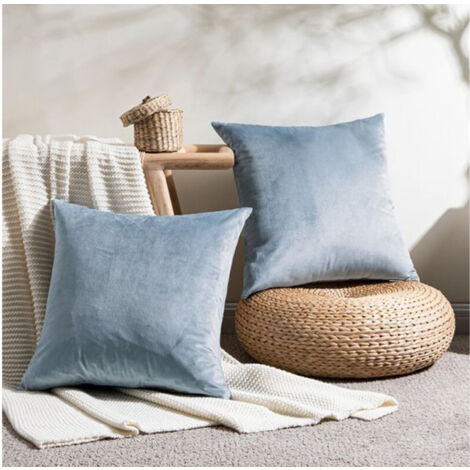 Light blue velvet outlet pillows